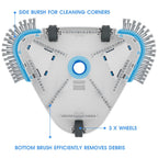 2026 Enhanced TidyMister Pool Vacuum Head with Wheels,Steering Handle Swimming Pool Vac with Side Brush & Rotatable Hose Adapter(Safe for Vinyl Liner) for Inground & Above Ground Pools - Triangle