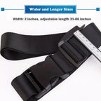 GFertre Wheelchair Safety Strap Seat Belt, 31-86"Adjustable Length/ 2" Wide - Black Anti-Slip and Anti-Fall Wheelchair Fixation Belt, Extra Long Size-Suitable for Obese People