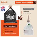 Glotoch 2000 Count - Black Plastic Grocery Shopping Thank You Bags for Small Business, Plastic T-shirt Bags with Handles for Restaurant, Retail, Takeout, Stores,To Go, in Bulk