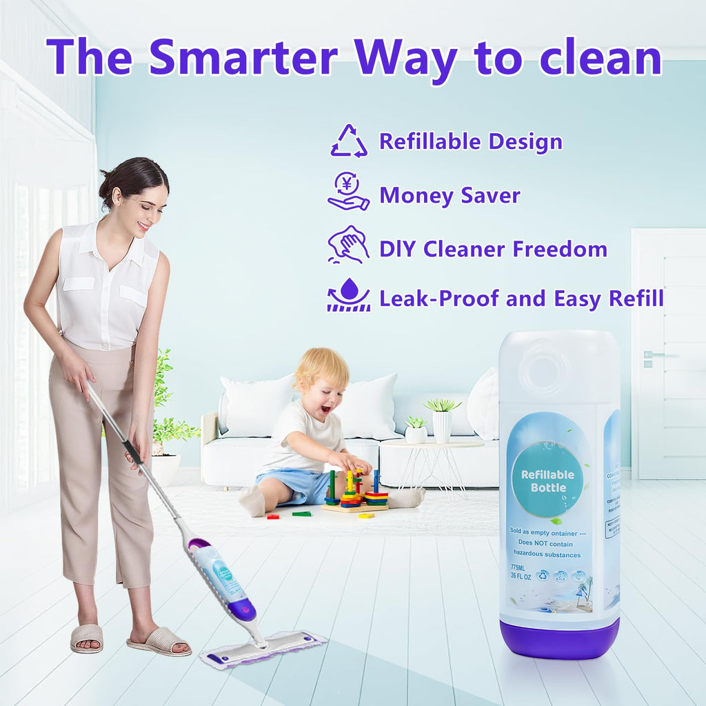 26 FL OZ Leak-Proof Empty Refillable Bottle for Swiffer Power Mop