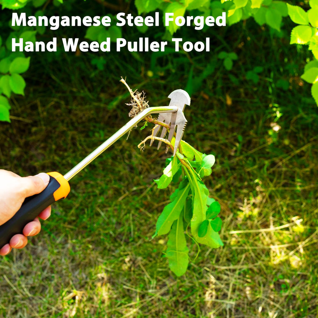 Dotet Garden Uprooting Weeding Tools - 3 Pack Hand Held Weeder Puller Tool Set, Rubber Handle, Weed Remover for Garden Farm Weeding