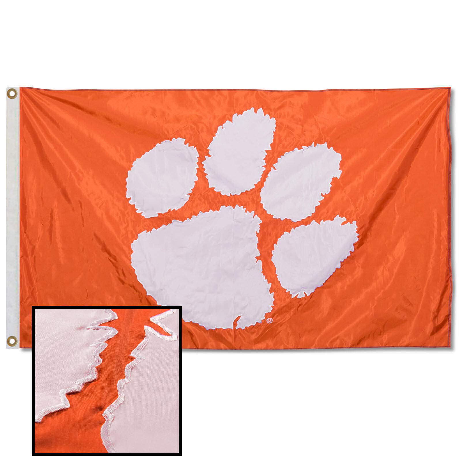 College Flags & Banners Co. Clemson Tigers Embroidered and Stitched Nylon Flag