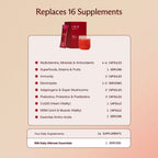 IM8 Daily Ultimate Essentials All-in-One Multivitamin Supplement, 92 Nutrient Rich Ingredients CoQ10, Probiotics, Vitamins, Greens, Gluten Free, Vegan (90 Packets, Acai and Mixed Berries)