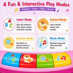 Toys for 1 2 3 Year Old Girls, Spin & Sing ABC Alphabet Learning Zoo with Lights & Sounds, Musical Educational Toy for Toddler 1-3, Christmas 1st Birthday Gifts for Baby Kids Age 12-18 Months+