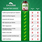 Zazzee USDA Organic Cranberry 25:1 Extract, 500 mg per Capsule, 180 Vegan Capsules, 6 Month Supply, Certified Kosher, Standardized, Concentrated 25X Extract, 100% Vegetarian, Non-GMO, Made in The USA