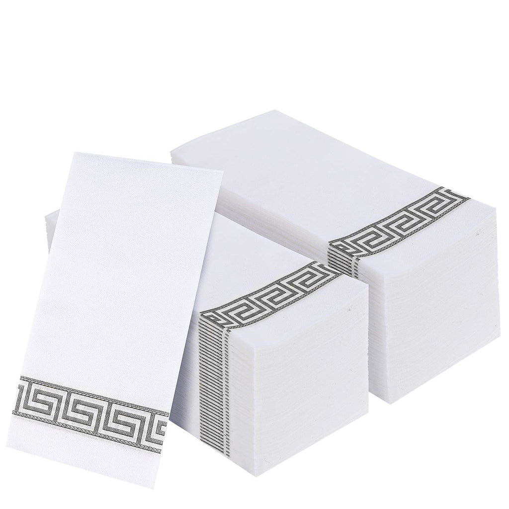 Vplus 200 PACK Guest Towels Disposable Bathroom Napkins, Silver