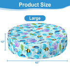 Ladadee Foldable Round Dog Swimming Pool Cover, for 32 "/63“/48” Collapsible Outdoor Tub, PVC Coating Waterproof and UV Protection, Leakproof Washable Kiddie Pet Small Paddling Bath Accessories