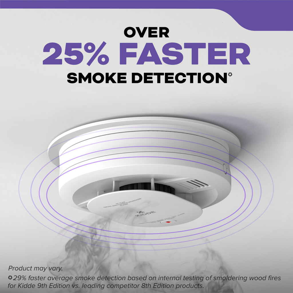 Kidde Smoke and Carbon Monoxide Detector, Hardwired with AA Battery Backup, Voice Alerts, Interconnectable, LED Status Lights, 85 dB Alarm, 5-inches, 30CUAR-V, 1 Pack