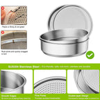FANHAO 2 Pack Stainless Steel Seed Sprouter Trays, Food-Grade Microgreens Growing Tray, Soil-Free Cultivation Germination Tray for Indoor or Outdoor Sprouting Seeds, Grow Grass, Beans (Without Lids)