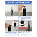 PATIOSIR Fly Swatter for Outside/Inside Meal, Picnic, Barbeque, Events - Battery Operated Food Spinning Fan (Black Color, 2pcs)