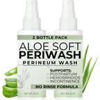 Aloe Soft Perineal Spray - Pack of 2 8 oz Rinse Free Perineum Wash - Cleanses and Soothes - Made with Aloe Vera Extract