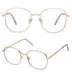 SOJOS Classic Square Blue Light Blocking Glasses for Women Men Stylish Computer Glasses SJ1137, Gold Frame/Anti-Blue Light Lens
