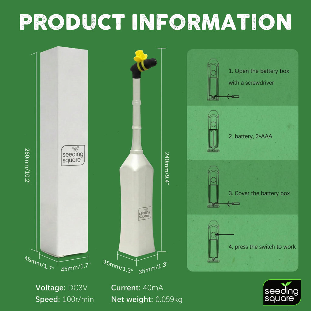 Handheld Pollinator Tool with Soft Silicone Brush for Indoor Garden Flowers