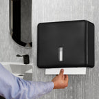 Stardrix Multifold Paper Towel Dispenser Wall Mount (Black) – Large Capacity C-Fold, Trifold, and Folded Commercial Hand Towels Holder for Bathroom & Restroom – Adhesive or Screw Mounted