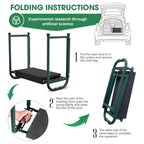 Onadak Heavy Duty Garden Kneeler & Seat with Support Legs, 400lbs Capacity Foldable Gardening Stool, Extra Thick Pad & Large Tool Organizer Bag, Ergonomic for Seniors - Dark Green