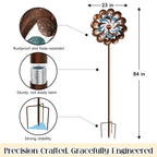 Pure Echo Large Wind Spinners Outdoor - 84" H Kinetic Metal Garden Decor