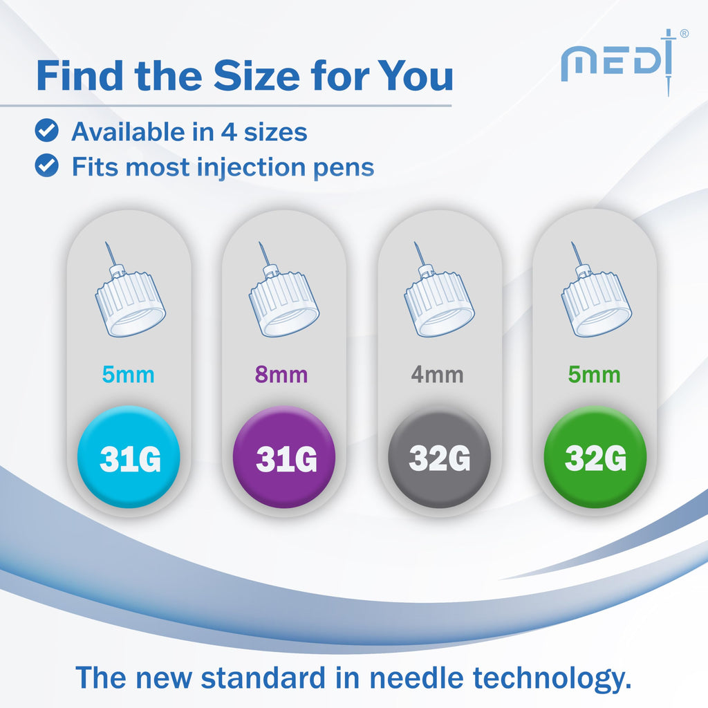 Medt Fine Insulin Pen Needles 31G 5mm - 100 Ct, Pack of 1