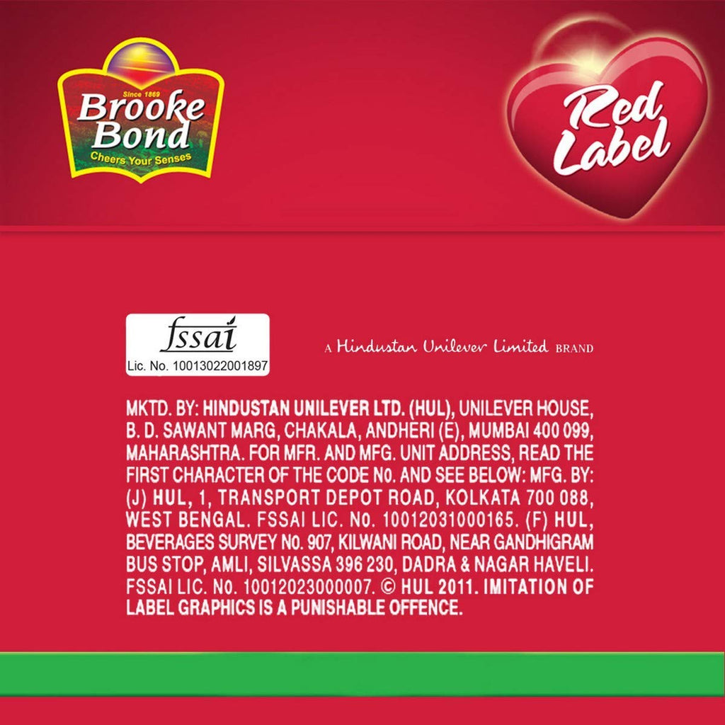 2-Pack Brooke Bond Red Label Natural Care with 5 Ayurvedic Ingredients to Boost Immunity (2 x 250 gm) Packaging may vary