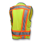 Radians SV55 Class 2 Heavy Woven Two Tone Engineer Vest With Padded Neck To Support Extra Weight In Cargo Pockets, Green, Medium