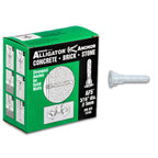 TOGGLER Alligator AF5 Flanged Polypropylene Anchors, Heavy Duty Wall Anchors for Concrete Brick Stone & Drywall Fits #4–#9 Screws, 3/16" Size, 75lb in 1/2" Drywall, (Pack of 200 Screws not Included)