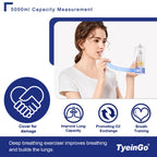 Breathing Exercise Device for Lungs, Lung Exerciser Device – 5000ml Volumetric Deep Breathing Trainer with Flow Rate Indicator for Respiratory Health & Recovery