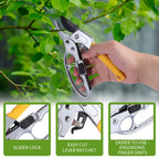MEPEREZ Premium pruning shears for gardening, Work 3 times easier, Pruners heady duty, Sharp garden clippers cuting florist flower, hedge, herb, rose, Indoor live plants, Arthritis weak hand snips