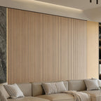 YU LI 3DH Peel and Stick PVC Slat Wall Panel 118"x15.75" Self-Adhesive Thick Faux Oak Wood Grain Wallpaper Panel 3D Soundproof Wall Panels for Walls & Ceilings