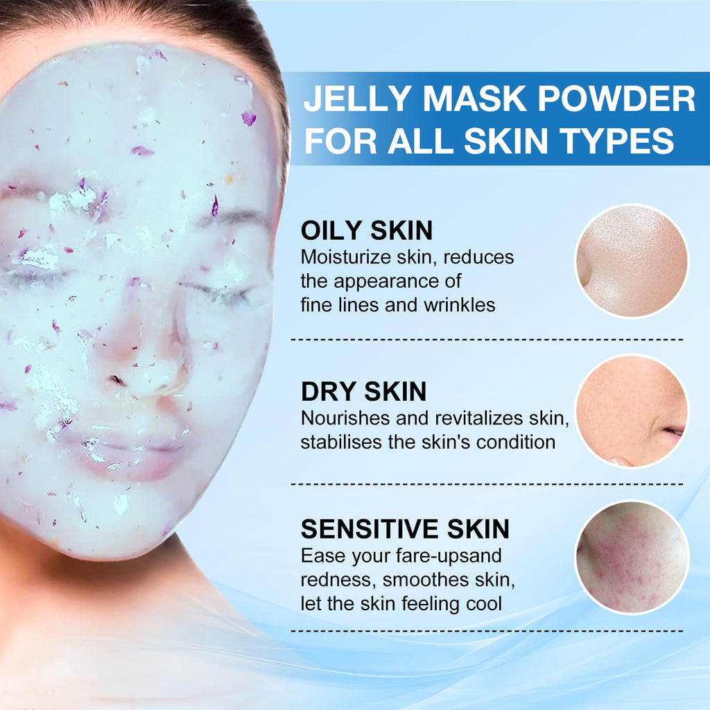 Angeland Jelly Mask for Facials Professional, Hydrating & Moisturizing Peel-Off Natural Gel Face Mask SkinCare, Professional Spa Use Jelly Face Masks, Deep Hydration & Glow 23 Fl Oz (Hyaluronic Acid)