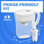Brita Small 6-Cup Water Filter Pitcher, Includes 1 Filter, White