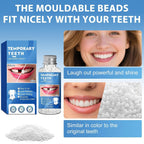 Tooth Repair Kit, Moldable False Teeth Beads for Teeth Repair, Suitable for Missing, Cracked DIY Denture Kit, 1Pack