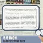 Magnifying Glass for Reading, Rechargeable 5X Large Page Magnifier with Light, Folding Handheld Dimmable Rectangle Lighted Magnifier for Reading Book Small Print for Seniors Low Vision, Blue White
