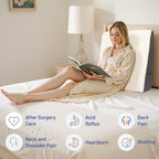 Wedge Pillow for Headboard, 10’’ Triangle Elevated Bed Wedge Pillow for Acid Reflux Relief, Sleeping, Snoring, Post Surgery, Back Pain Relief, Pillow Wedge with Memory Foam Top & Washable Cover, Grey