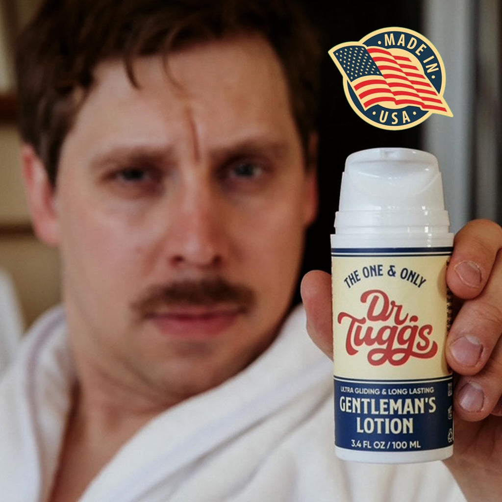 Dr. Tuggs Gentleman’s Lotion – Me Time Lotion for Men with Moisturizing Aloe Vera, Avocado Oil & Vitamin E – Long-Lasting, Smooth, Non-Greasy Formula – Made in USA – 3.4 fl oz
