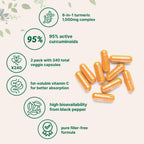 Micro Ingredients Turmeric Curcumin Supplement 1,000mg, 240 Veggie Capsules | 95% Curcuminoids with Bee Propolis, MCT Oil, Vitamin C & Black Pepper | Enhanced Absorption | Vegan, Non-GMO, Filler Free