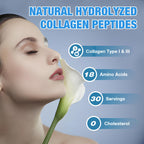 Premium Collagen Peptides Powder, 30 Sticks Travel Packets(Type I, III), Unflavored Collagen Protein Powder to Go, Hydrolyzed Collagen Peptides for Skin Hair Nail Joint, 10g per Serving, Paleo & Keto