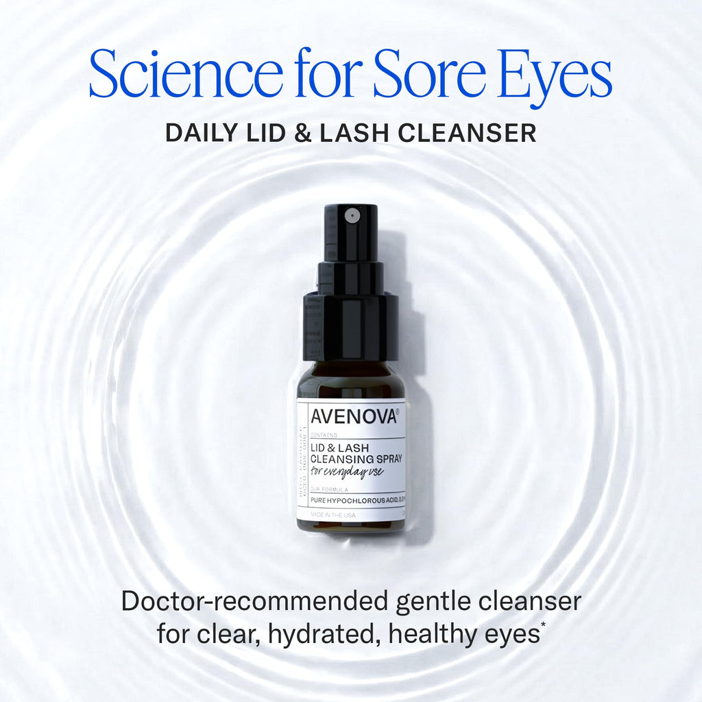 Avenova Eyelid and Eyelash Cleanser Spray - Gentle, Pure Hypochlorous Acid Spray for Eye Irritation - Daily Lash and Eyelid Cleanser - 3-Pack, 20ml Glass Bottle