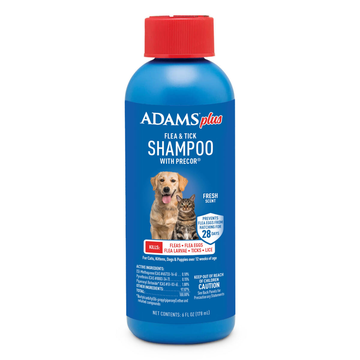 ADAMS Plus Flea & Tick Shampoo with Precor for Dogs & Cats, 24 oz