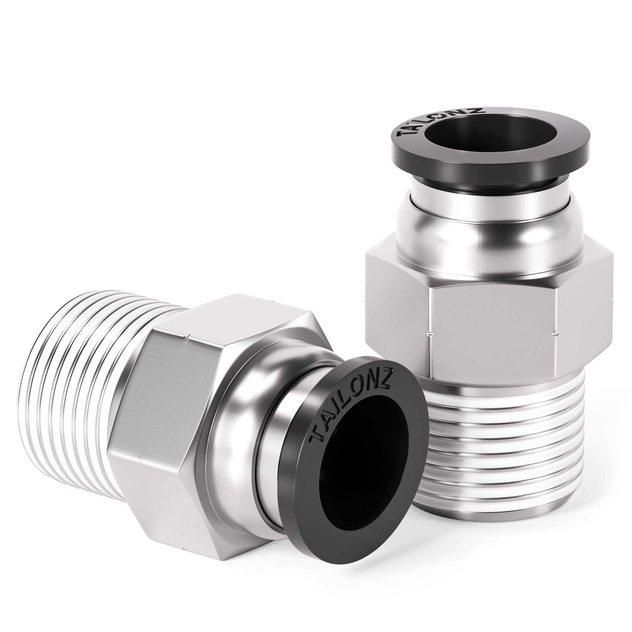 TAILONZ 1/4" Tube OD x 1/4" MNPT Straight Push to Connect Fitting 10Pcs