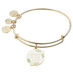 Alex and Ani Bridal Expandable Bangle for Women, Mother of the Bride Charm, Shiny Gold Finish, 2 to 3.5 in