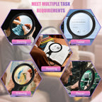 5.0 Upgraded Magnifying Glass Hand Free【12X German Ultra-HD Lens】【Cloud Sponge Neck Protection】 3 Smart Mode Light, All-Purpose Magnifying for Reading, Cross Stitch, Craft Seniors Use (Black)