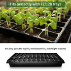 RooTrimmer Growing Trays, 1020 Plant Nursery Trays Heavy Duty Seed Starter Flat Seedling Tray for 72/128 Cell Plug Tray Transplant Growing Microgreens (21"×11", 10 Pack, 1.6" Deep, Without Holes)