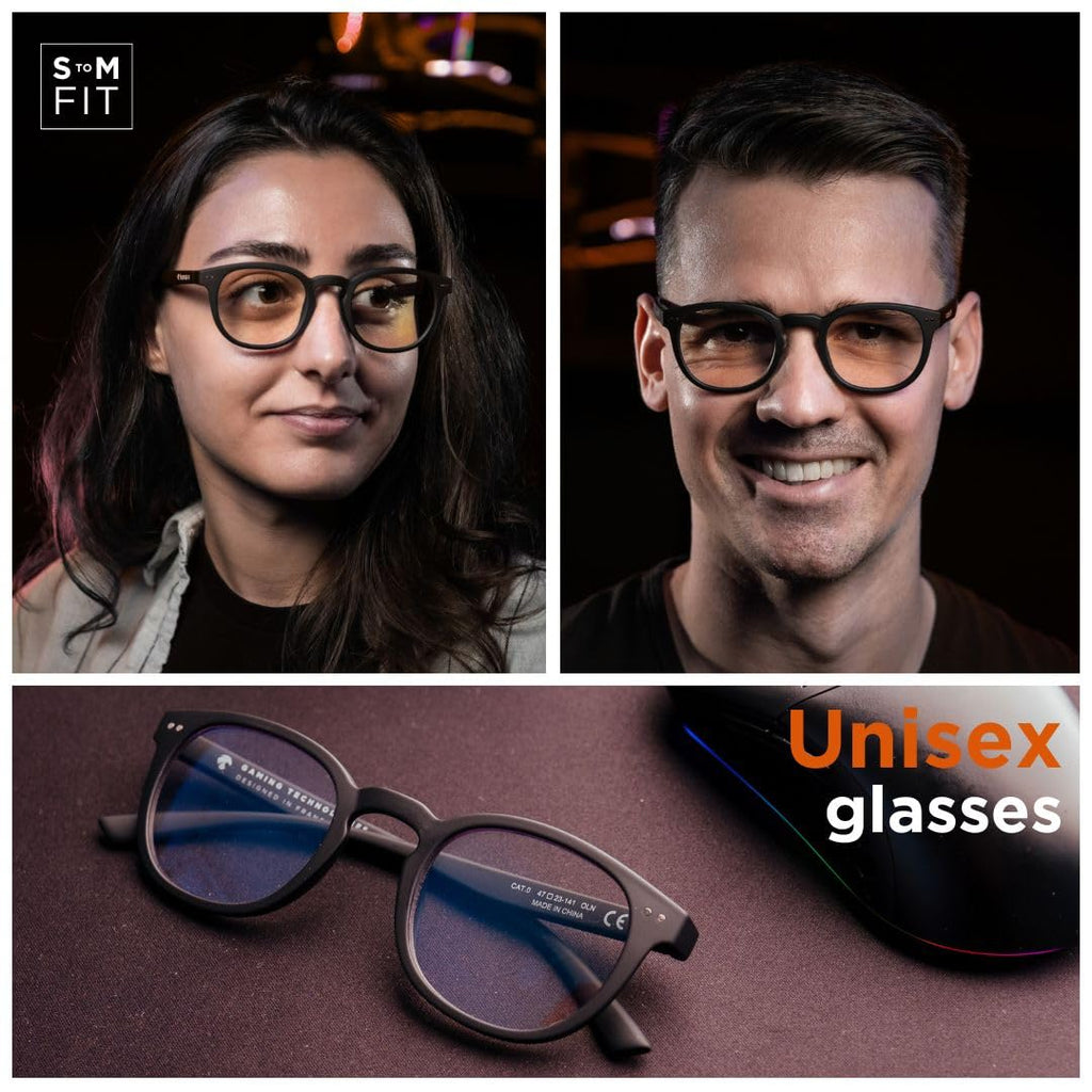 Horus X • Round Blue Light Glasses Men and Women | Computer Glasses for Screens Anti-Fatigue & Eyestrain Relief | Clear