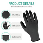 YOUKE OLA 120 Pair Gardening Gloves for Men Women, Breathable Rubber Coated Garden Gloves Working Gloves for Gardening, Construction Black
