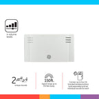 GE Wireless Doorbell Kit,Battery-Operated Receiver,1 Push Button door bell,2 Melodies,4 Volume Levels doorbell chime,classroom doorbell,150 Ft Range,Mountable,White,19247