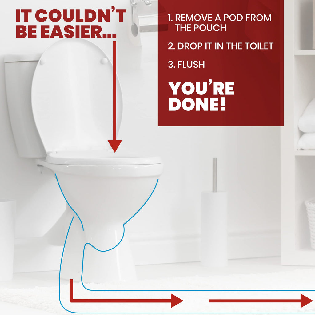 Uncle Todd's Septic Tank Treatment Pods - (12-Month Supply) - Powerful Enzyme & Live Bacteria Formula to Prevent Backups & Odor, Dissolvable Pods Safe for All Septic Systems