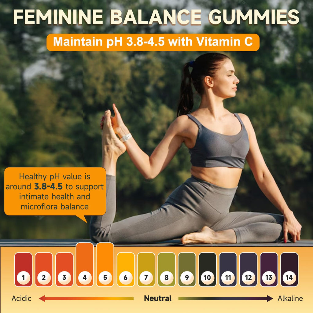 Feminine Balance Gummies, Probiotics Gummies for Women - pH Balance, Odor Control, Vaginal Flora & Digestive Health - Vaginal Probiotic with Vitamin C for Immune, Hawaiian Pineapple Flavor, 90 Gummies