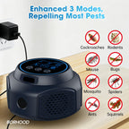 Ultrasonic Pest Repellent Plug-in, Electronic Mouse Traps & Insect Repellent, Pest Control for Rodent, Roach, Ant, Squirrel, Spider, Bugs, Mouse, Rat, Bat for Home, Office, Warehouse Black 1 Pack