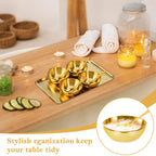 9 Pcs Gold Facial Supplies Large Gold Skincare Tray 4 Stainless Steel Facial Mask Mixing Bowls 4 Esthetician Mixing Spoons Spa Tray Esthetician Bowls for Mask Body Care Bathroom