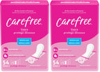 Carefree Body Shape Pant Liners, Regular, Multicolor Unscented 54 Count (Pack of 2)