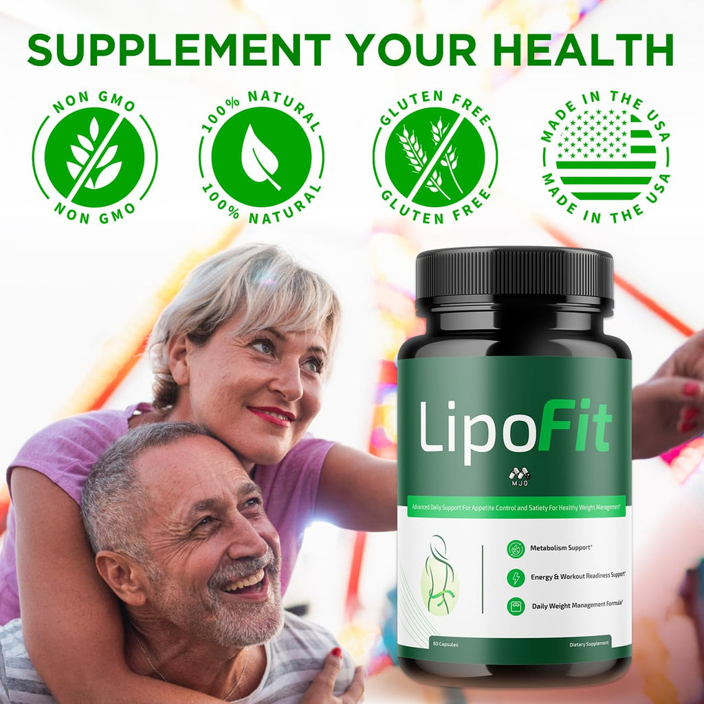 Lipo Fit Capsules, Official Lipo Fit Pills with All Natural Ingredients, Advanced Overall Health and Wellness Vitamin Supplement Formula for Maximum Strength Multivitamin Support (60 Capsules)